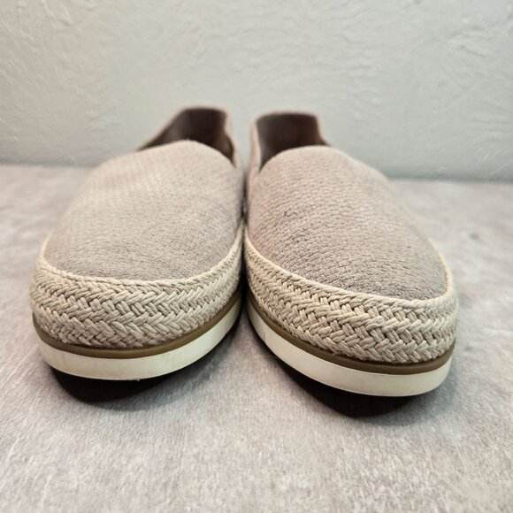 Donald Pliner Slip On Shoes Sz 8.5 Taupe Suede Minimalist Casual Platform Loafer - Picture 3 of 10